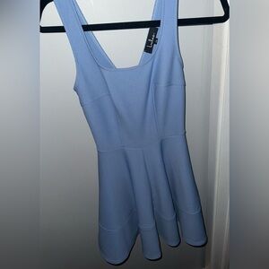 Lulu's Blue Pleated Fit and Flare Mini Dress